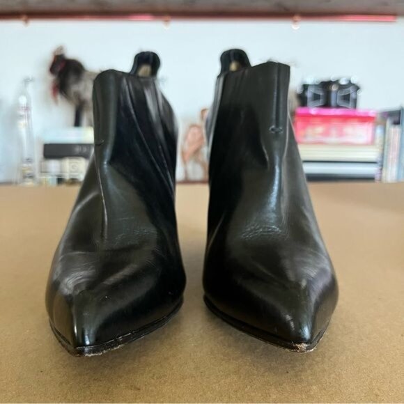 Costume National Fall 14 Wedge Slit Heel Pointy Toe Booties Cut Out - Picture 7 of 9